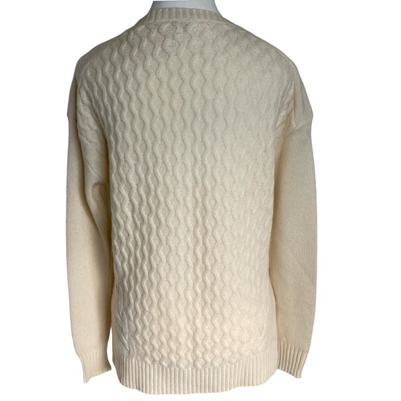 Halogen Wool Cashmere Ivory Cloud Cable Knit Sweater. Sz- XS - Picture 4 of 16